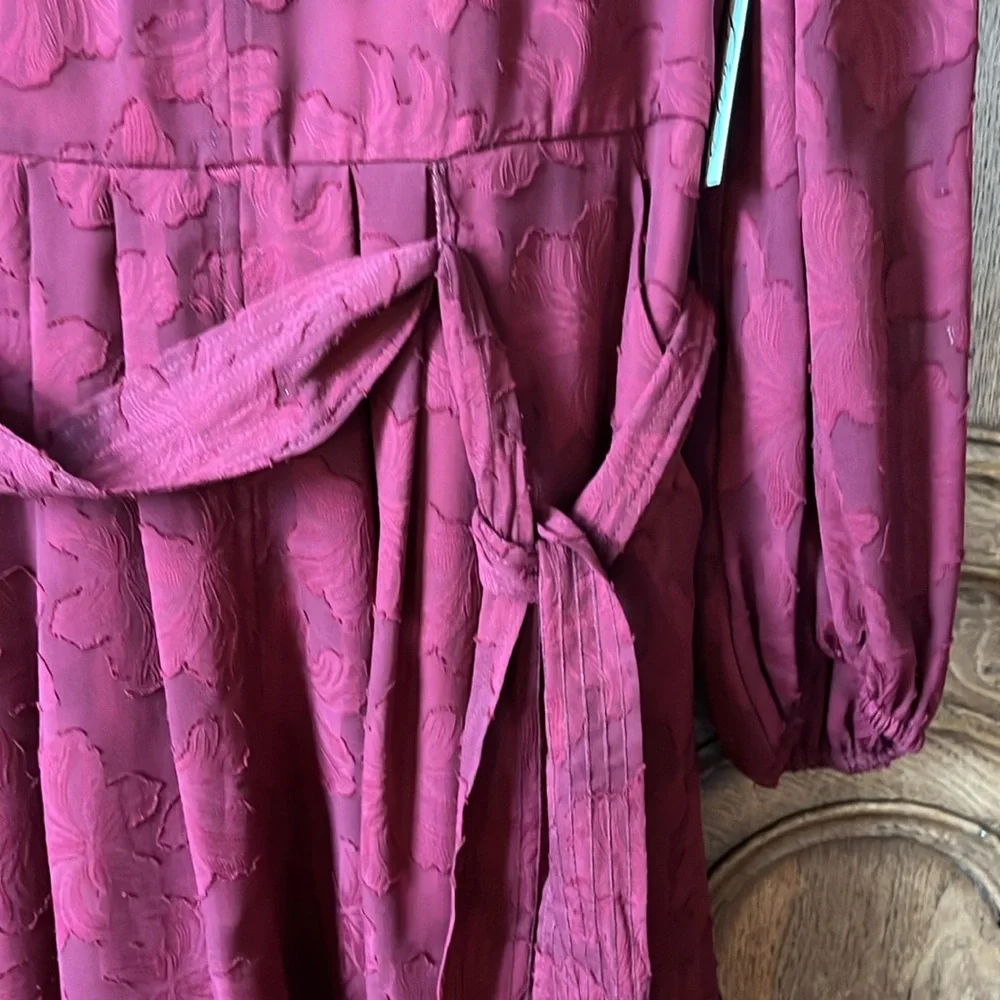 Eliza J Floral Burnout Long Sleeve Fit & Flare Dress NWT - Picture 7 of 13